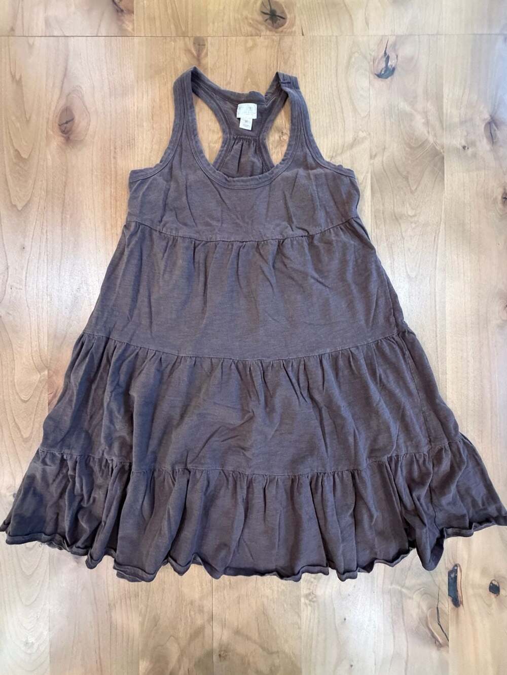 Mossimo Supply Co. Tiered Dress Size M Brown Cotton